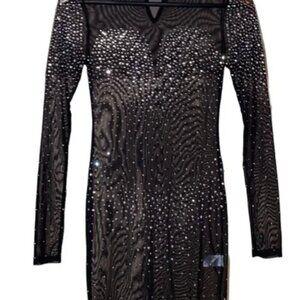 Hot & Delicious Mesh See Through Sequin Dress NEW